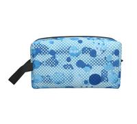 Blue Polka Dot Print Print Large Capacity Cosmetic Organizer for Women and Men Portable Travel Makeup Pouch, White, One Size