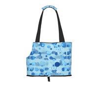 Blue Polka Dot Print Print Pet Tote Bag, Foldable Portable Single Shoulder Pet Carrier For Small Dogs Cats