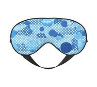 Blue Polka Dot Print Sleep Mask,100% Natural Mulberry Silk Eye Mask with, Ultra-Soft Eye Covers for Sleeping, Travel, Nap