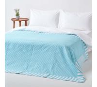 (Blue Polka Dots) Cotton Decorative Sofa Throw