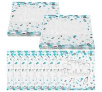Blue Polka Paper Napkins Disposable Tableware 40pcs Happy Birthday