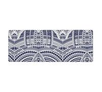 Blue Polynesian Maori Tribal Pattern Extra Large Desk Pad,Non-Slip Rubber Base Mat, for Keyboard, Mouse and Desk Protection