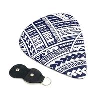 Blue Polynesian Maori Tribal Pattern Guitar Pickfor Pickups For Acoustic Electric Guitar Bass Ukulele