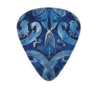 Blue Polynesian Maori Tribal Pattern - Guitar Picks-12 Pack Includes Thin, Medium & Heavy Gauges, Best Gift for Guitar Lovers
