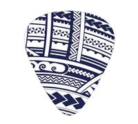 Blue Polynesian Maori Tribal Pattern Premium Bass Electric Guitar Picks,Guitar Plectrum For Unparalleled Musical Experience