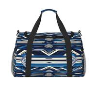 Blue Polynesian Maori Tribal Pattern Print Foldable Carry On Tote Large Capacity Hand Carry Bag for Airplane Weekend Getaways