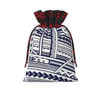 Blue Polynesian Maori Tribal Pattern Print Gift Decor Bags Drawstring Reusable Party Favors Pouches Seasonal Celebrations
