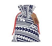 Blue Polynesian Maori Tribal Pattern Print Gift Decor Drawstring Bags Reusable Holiday Versatile Party Favors Present Sack