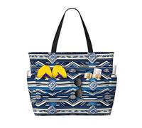 Blue Polynesian Maori Tribal Pattern Print Large Capacity Travel Bag For Women Beach Tote Bags Duffle Bag,For Travel Gym Vacation