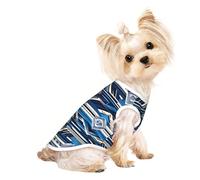 Blue Polynesian Maori Tribal Pattern Print Pet T-Shirt, Sleeveless Pullover Vest For Small Puppy Kitten Indoor Outdoor Wear