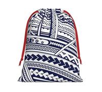 Blue Polynesian Maori Tribal Pattern Print Practical Drawstring Gift Pouches Comfort Holiday Parties Events Multipurpose Use