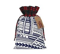 Blue Polynesian Maori Tribal Pattern Print Reusable Gift Festive Drawstring Bags Versatile Party Pouches Seasonal Celebrations
