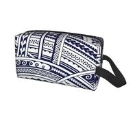 Blue Polynesian Maori Tribal Pattern Print Travel Storage Bag for Men Women,Large Capacity Organizer Portable Toiletry Bag