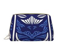 Blue Polynesian Maori Tribal Pattern Printed Makeup Bag for Women Portable Leather Make up Bag Travel Zipper Cosmetic Bags Organizer
