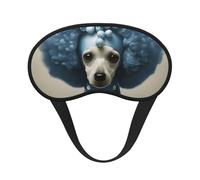 Blue Poodle Polka Dot Print Adults Washable Eye Mask for Sleeping Light Blocking Nap for Night Rest Cover