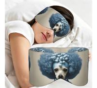 Blue Poodle Polka Dot Print Full Coverage Sleep Mask,Eye Mask Portable for Travel Office Nap Shift Work
