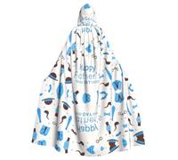 Blue Poodle Polka Dot Print Hooded Cloak Witch Cosplay for Halloween | Party Cos Easter Unisex Adult Christmas Reaper Dark Princess Mage Decorative Comfortable Comfort jedi wizard magician