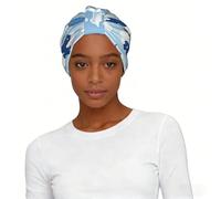 Blue Poodle Polka Dot Print Printed Headscarf for Women Soft Stretch Turban Hat Lightweight Easy Fit Self Care Gift Durable
