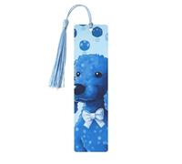 Blue Poodle Polka Dot Printed Metal Bookmarks M - Sky Blue Lightweight Aluminium Book Marker for Books, Journals & Gifts, Ideal Book Lovers, Holiday Decor & Crafts