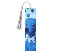 Blue Poodle Polka Dot Printed Metal Bookmarks S - Gray Lightweight Aluminium Book Marker for Books, Journals & Gifts, Ideal Book Lovers, Holiday Decor & Crafts
