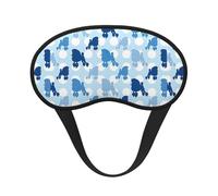 Blue Poodle Polka Dot Sleep Mask for Side Sleeper, Eye Mask Sleeping for Women Men,for Sleeping with Elastic Band
