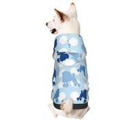 Blue Poodle Polka Dot Small Pets Wear Hoodies,Dog Jumper Sweatshirt,Warm And Lightweight, Soft Texture, Easy To Wear