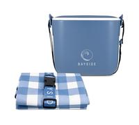 Blue Pool 5.5L Cool Box Set Including Large 145 x 145cm Picnic Blanket, Set Contains 4 x 8” Plates, 4 x 380ml Tumblers, Spillproof & Water Resistant Picnic Rug