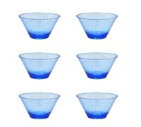 Blue Pool 6 Pack Acrylic Bowls, Dinner Serving Salad Bowls, 100% PS, Diameter 15cm, Blue Lightweight Bowl Set, Stackable, Ideal for Camping Outdoor Use
