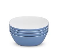 Blue Pool Dinnerware Set, Durable Lightweight, Dinner Plates, Side Plates, Bowls, Tumblers, Ideal for Indoor/Outdoor Dining, Microwave/Dishwasher Safe (4, Bowls)