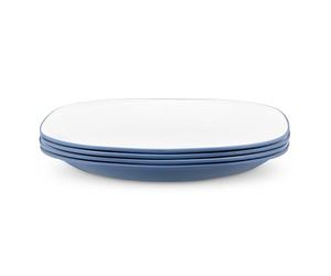 Blue Pool Dinnerware Set, Unbreakable Lightweight, Dinner Plates, Side Plates, Bowls, Tumblers, Ideal for Indoor/Outdoor Dining, Microwave/Dishwasher Safe (4, Dinner Plates)