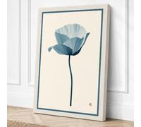 Blue Poppy Study Botanical Canvas Wall Art Print 18x12 Inch (46 x 30 cm)