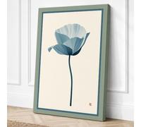Blue Poppy Study Botanical Canvas Wall Art Print 24x16 Inch (61 x 41 cm)