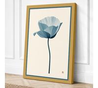 Blue Poppy Study Botanical Canvas Wall Art Print 24x16 Inch (61 x 41 cm)