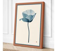 Blue Poppy Study Botanical Canvas Wall Art Print 24x16 Inch (61 x 41 cm)