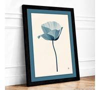 Blue Poppy Study Botanical Framed Wall Art Print A1 (84.1×59.4cm) Black, Wall Decor for Living Room, Bedroom, Office & Home, Ready to Hang, Art Gift