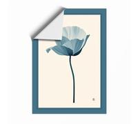 Blue Poppy Study Botanical Unframed Wall Art Print A1 (84.1×59.4cm), Wall Decor for Living Room, Bedroom, Office & Home, Art Gift