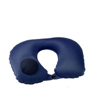 (blue) Portable Automatic Air Inflatable Pillow Ring Folding U Shape Neck Cushion U-SHape Pillow Airplane