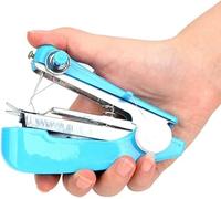 Blue Portable Handheld, Mini Manual Sewing Machine Handy Needlework Tool Mini Sewer Machine Hand Stitcher