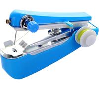 Blue Portable Handheld Sewing Machine, Mini Manual Sewing Machine Handy Needlework Tool, Mini Machine Hand Stitcher Sewing Machine Arts, Crafts Sewing