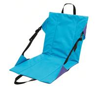 (blue) Portable Stadium Seat Cushion with Back Support Reclining Stadium Seat Chair Foldable Outdoor Sit Mat for Stadium and Beach