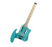Blue Portable Travel Headless Electric Guitar Maple Fingerboard With Dual Rail Pickups Headless Guitars for Adults