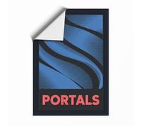 Blue Portals Modern Unframed Wall Art Print A4 (29.7×21cm), Wall Decor for Living Room, Bedroom, Office & Home, Art Gift