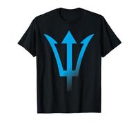 Blue Poseidon Symbol Trident Ancient Lord Greece King Seas T-Shirt