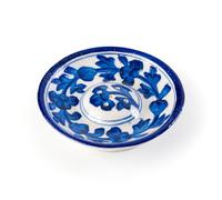 Blue Pottery Agarbatti Stand Ceramic Plate with holes Handicrafted Designer Incense Holder Decorative Accessory for Home Office and Gifting (White and Blue Design-2)