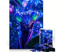 Blue Praying Mantis Close-Up Jigsaw Puzzles for Teenagers 1000 Piece Brain Stimulation Restful Escape Premium Cut (38X52CM)