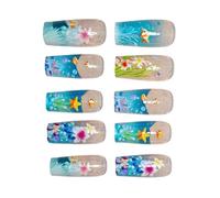 Blue Press On Nails - Creative Reusable Manicure Tool, Short Press On Nails | Effortless Use, Flexible Film Similar To Gelatin, Full Coverage Beans, Choice
