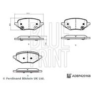 Blue Print ADBP420168 Rear Brake Pad Set Fits Mg Hs Pilot RX5 10634449