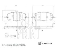 Blue Print ADBP420178 Front Brake Pad Set Fits Mercedes- C-Class E-Class Glc