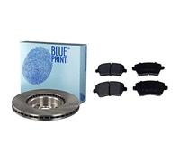 Blue Print ADN143112 Brake Disc front, internally ventilated, No. of Holes 4 & ADN142117 Brake Pad Set, pack of four