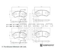 Blue Print Front Brake Pad Set fits Citroën Fiat Opel Peugeot Vauxhall